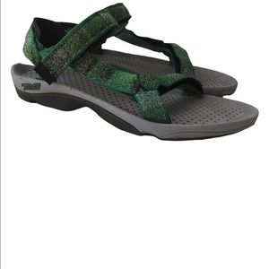 Teva Women’s Sandals 9W Green Hook and Loop Adjustable Straps Comfort